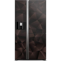 Hitachi 700 Liter Side by Side Refrigerator, Premium Design Auto Door, Glass Bronze/Dia, RM700VAGUK9XGBZ
