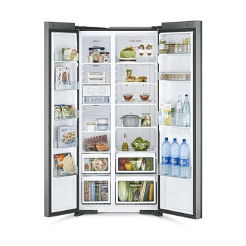 Hitachi 700 Liter Side By Side Refrigerator, Glass, Silver, RS700PUK0GS