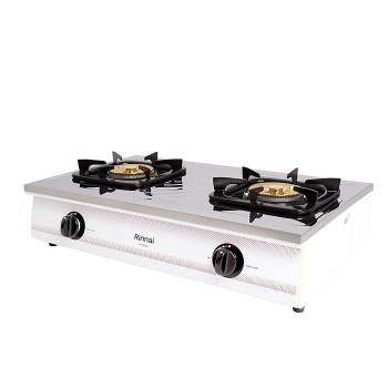 Rinnai 2 Burner Brass Stainless Steel Top Heavy Gas Stove, RT702CC