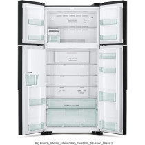 Hitachi 760 Litres Inverter Class French Door Refrigerator Glass Black, RW760PUK7GBK