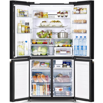 Hitachi 720 Liter Gross Side by Side 4 Door Deluxe French Door Fridge, RWB720VUK0GBK