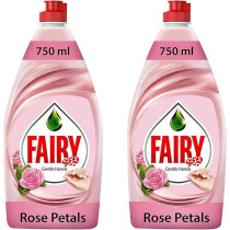 Fairy Gentle Hands Rose Petals Dishwashing Liquid Soap, Pack Of 2, 750 Ml