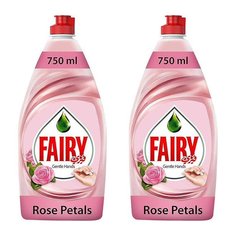 Fairy Gentle Hands Rose Petals Dishwashing Liquid Soap, Pack Of 2, 750 Ml