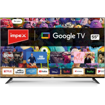 Impex 55 Inch 4K UHD Google Smart LED TV with Dolby Vision Atmos and Dolby Audio, DTS HD, Built-in Chromecast, 2GB RAM, 8GB ROM, HDMI ARC, Super Slim Design with Voice Remote - evoQ evoQ 55S4RLC2 Black