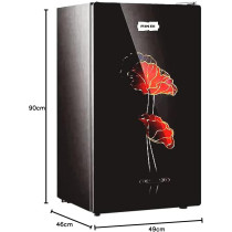 Nikai 140L Gross 90L Net Single Door Refrigerator With Glass Finish, 2L Bottle Holder, Glass Shelves, Separate Chiller Compartment, Ideal Mini Fridge For Home, Kitchen, Bedroom, Office And Bar - NRF140G (Black), 1 Year Warranty