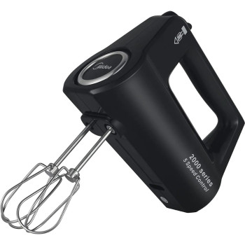 MIDEA HM0293 Professional Electric Hand Mixer 400W Power with 2 Metal Whisks, Black