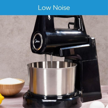 Midea Stand Mixer Hand Mixer, 400W With 2L Stainless Steel Rotary Bowl, 5 Speeds Plus Turbo Button, Twin Stainless Steel Kneader And Beater For Mixing, Whipping, Whisking, Kneading, HM0293A