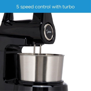 Midea Stand Mixer Hand Mixer, 400W With 2L Stainless Steel Rotary Bowl, 5 Speeds Plus Turbo Button, Twin Stainless Steel Kneader And Beater For Mixing, Whipping, Whisking, Kneading, HM0293A