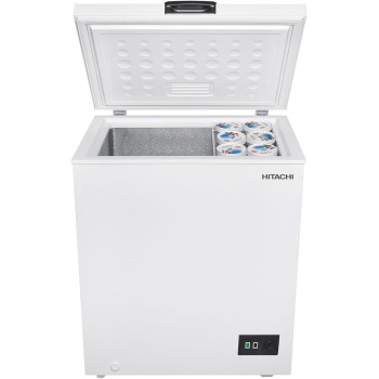 Hitachi Chest Freezer 145L Single Door with Storage Basket, High Energy Efficiency Cooling System, Adjustable Temperature, HRCS7145MNW