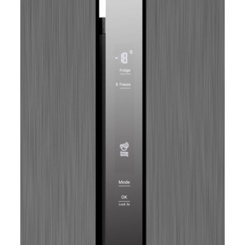 Hitachi 680L Gross, Net 525L Side by Side 2 Door Refrigerator, Dual Fan Cooling, Quick Freezing, Mirror Touch Controller, Dark Inox, HRSN9552DDXAE