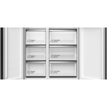 Hitachi 680L Gross, Net 525L Side by Side 2 Door Refrigerator, Dual Fan Cooling, Quick Freezing, Mirror Touch Controller, Dark Inox, HRSN9552DDXAE