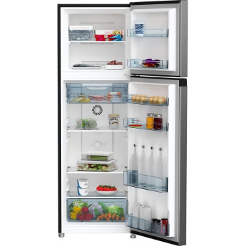 Hitachi 380L Gross, Net 260L, Top Mount Double Door Refrigerator, No Frost Fridge Freezer, High Power, Door Alarm-LED Light, Twist Ice Tray, Inox, HRTN5275MFXAE