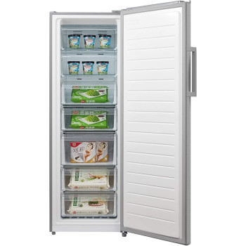 Midea Convertible Upright Freezer, Frost Free With Quick Freeze Technology, Converted from Freezer to Refrigerator with One Click Button, Large Capacity Fridge/Freezer, HS312FWES