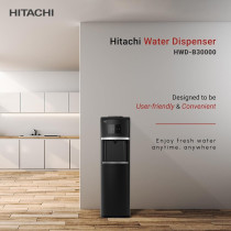 HITACHI Water Dispenser, Bottom Loading, Hot Cold And Ambient Temperature, Child Safety lock, Black, HWDB30000 (2023 Model)