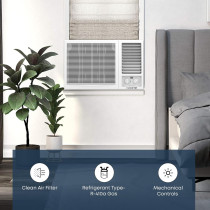 KROME 2 Ton Window Air Conditioner, 24000 BTU, R410a Gas,Rotary compressor, Energy Efficient, Low Noise, Maximum Cooling, Mechanical Control,Turbo Mode, White, KR-AWR24ST3