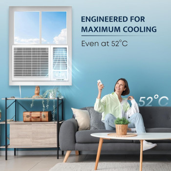 KROME 2 Ton Window Air Conditioner, 24000 BTU, R410a Gas,Rotary compressor, Energy Efficient, Low Noise, Maximum Cooling, Mechanical Control,Turbo Mode, White, KR-AWR24ST3