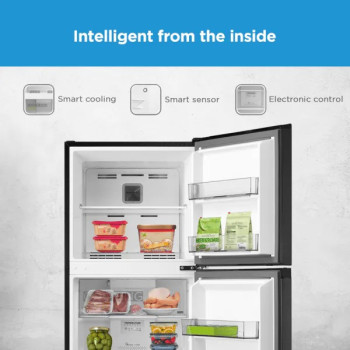 Midea 380 Liters Top Mounted Refrigerator, Frost Free Stainless Steel, MDRT385MTE46