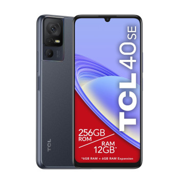TCL 40 SE Smartphone Dual SIM Dark Grey 6GB RAM 256GB 4G LTE With Gifts - Middle East Version, T610K2-2ALCAE12