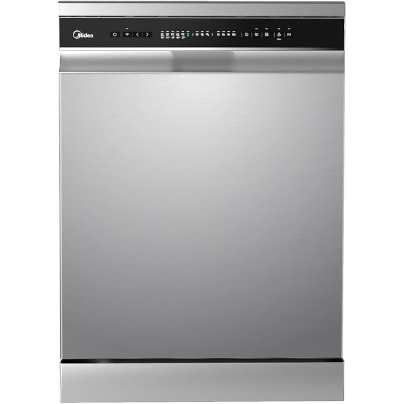 Midea 14 Place Settings 8 Programs Dishwasher Silver, WQP14-W7633CS