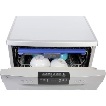 Midea Freestanding Dishwasher, 14 Place Settings, 7 Auto Programs, Inverter Quattro, Silent And High Energy Efficient, Half Load Function, Rapid Wash, Child Lock, Hygiene, WQP147617Q-S