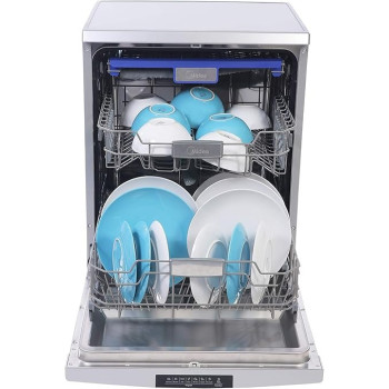 Midea Freestanding Dishwasher, 14 Place Settings, 7 Auto Programs, Inverter Quattro, Silent And High Energy Efficient, Half Load Function, Rapid Wash, Child Lock, Hygiene, WQP147617Q-S