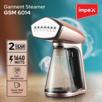 Impex Handheld, Portable Garment Steamer With Handheld Steam Iron, Quick Heat, Perfect For All Types Of Clothes 260 ml 1640 W, GSM 6014, Ivory