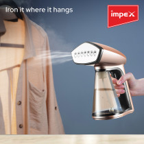 Impex Handheld, Portable Garment Steamer With Handheld Steam Iron, Quick Heat, Perfect For All Types Of Clothes 260 ml 1640 W, GSM 6014, Ivory