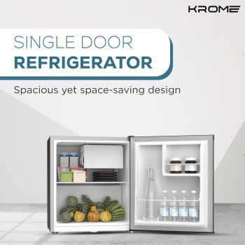 Krome 60L Gross, Single Door Compact Refrigerator, Energy Class A+, Reversible Door, KR-RDC60H