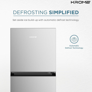 Krome 370L Gross, Top Mount Double Door Refrigerator, Automatic Defrost Freezer, A+ Energy Efficiency, Big Capacity Fridge, KR-REF370T