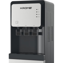 Krome Bottom Loading Water Dispenser, Hot, Cold and Normal Water, Floor Standing, Made With SUS 304 Tank And Food-Grade Silicone Gel Tube, Child Lock For Hot Water, Silver And Black, KR-WDBL 3TB