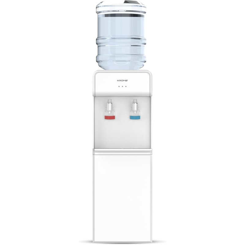 Krome Top Loading Water Dispenser, Hot And Cold Water 2 Taps, Floor Standing, SUS 304 Tank, White, KR-WDTL 2TW