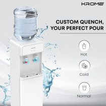 Krome Top Loading Water Dispenser, Hot And Cold Water 2 Taps, Floor Standing, SUS 304 Tank, White, KR-WDTL 2TW