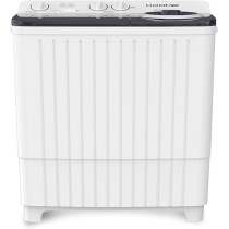 Krome 8Kg Twin Tub Semi-Automatic Washing Machine, Powerful Wash With Mechanical Wash Timer, Intuitive Control, Durable Aluminium Spin Motor, 360W Wash Spin Input Power With 170W, White, KR-WSA80K