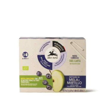 Alce Nero Organic Apple and Blueberry Nectar 200ml x 3