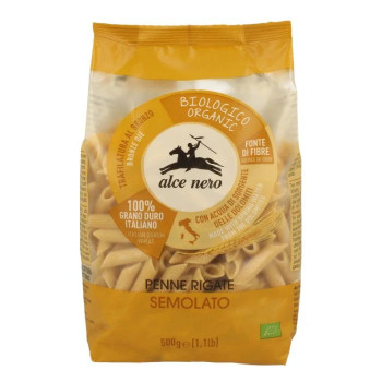 Alce Nero Organic Semi Whole Wheat Pene Rigate 500g