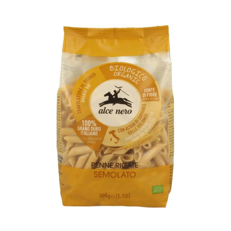 Alce Nero Organic Semi Whole Wheat Pene Rigate 500g