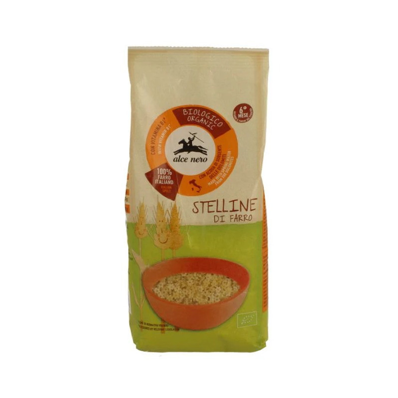 Alce Nero Organic Spelt Pasta Stelline 500g