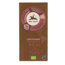 Alce Nero Organic Dark Chocolate With Acai From Peru 50g