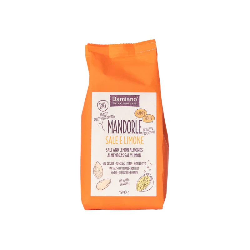 Damiano Organic Toasted Peeled Almonds With Salt and Lemon 150g