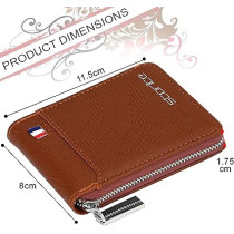 Storite Vertical PU Leather Card Holder And Coin Purse for Men And Women With 9 Slots, Light Brown