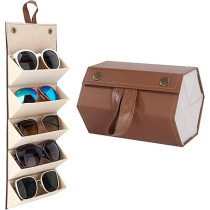 Beauenty Eyewear Organizer With 5 Slots, Durable Travel Case And Sunglasses Protector