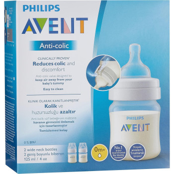 Philips Avent Anti-Colic Baby Bottles 125ml - Pack of 2