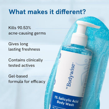 Be Bodywise Salicylic Acid Body Shower Gel Prevents Acne, Exfoliates And Cleanses, 250ml