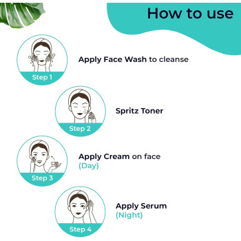 Pilgrim Korean Beauty Flawless Skin Kit With Vitamin C Night Serum, Daily Face Wash, Refreshing Face Mist & Toner, Brightening Day Cream SPF50 100g