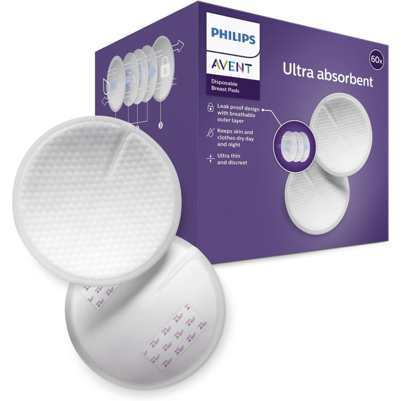 PHILIPS-Avent Ultra Comfort Disposable Breast Pads, Pack of 60