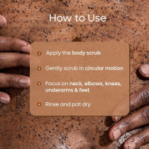 mCaffeine De-Tan Coffee Body Scrub With Coconut Oil, Removes Dirt And Dead Skin from Neck, Knees, Elbows And Arms, 100g