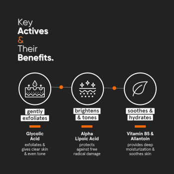 Minimalist Brightening Face Wash Brightening With Vitamin B5, Glycolic Acid and Alpha Lipoic Acid for Glowing Skin, 100ml