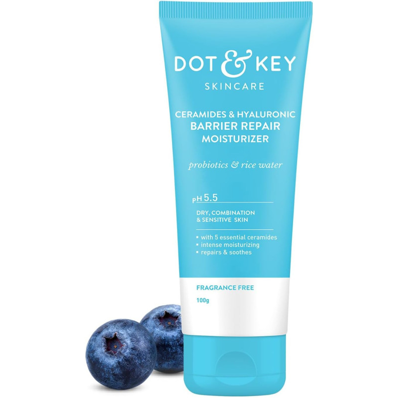 Dot & Key Ceramides And Hyaluronic Hydrating Face Cream with Probiotic With Barrier Repair for Dry Skin 100g