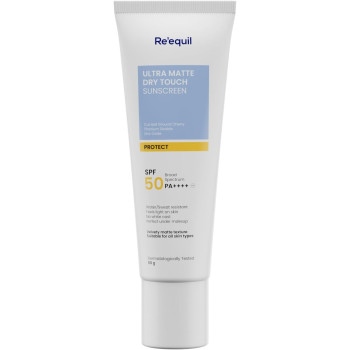 Re Equil SPF 50 Sunscreen Gel With Ultra Matte Effect And Dry Touch, Oil-Free Protection, 50g