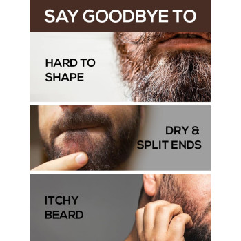 RubabMen Premium Beard Brush And Comb Combo Kit With Nylon Bristles Brush, Wooden Comb, Anti-Dust Storage Pouch, 110g